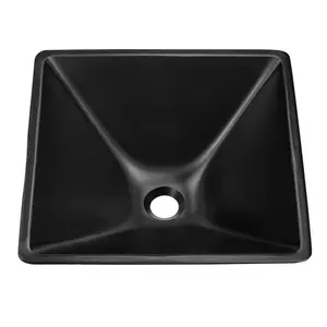 Taper bowl shape above counter installation type bathroom hand wash tempered glass basin