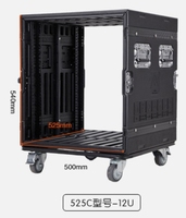 Flight case 12U pour amplificateur 19 pouces, flight case professionnel pour équipement audio DJ avec roulettes