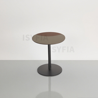 Mini table d'angle en cuir de selle de meubles de salon de minimalisme moderne de Duotone avec le métal pour l'usage à la maison