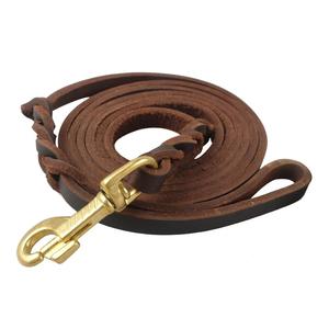 Nuovo Arrivo 2023: Guinzaglio per Cani Resistente in Acciaio Inossidabile e Pelle, Intrecciato con Stampa e Rivetti, Lungo, Colori Marrone e Nero - Product Image 2
