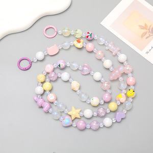 Adolescentes Mignon Coeur Étoile Ours Papillon <span class=keywords><strong>Arc</strong></span> Fleur Perlé Téléphone Sangle Titulaire Longes Long Sac À Bandoulière Chaîne Cadeaux - Product Image 5