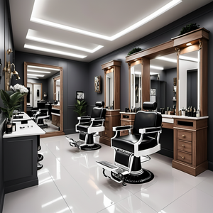 Silla de pedicura de Metal duradera con estilo moderno de lujo, muebles de madera Real, espejo de salón para Taller de barbería - Product Image 2