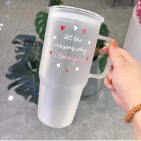 Hadiah natal disesuaikan gelas tumbler dengan pegangan 40oz gelas tumbler