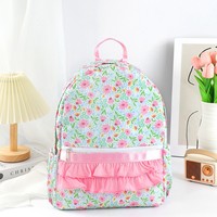 Mochila Escolar Princesa con Diseño Floral y Lazo, Impermeable, Mediana, para Mujer