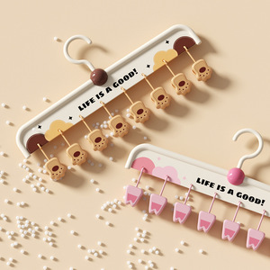 Cute Animal Cartoon Multi <b>Clip</b> Clothes Hanger Pink Pig Paws Cat Paws <b>Hook</b> Type Drying Rack For Socks And Small Clothes - Product Image 1