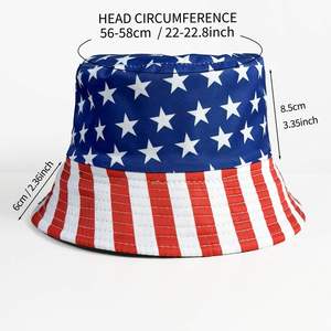 Chapeau de soleil bob à visière plate, style identique, pour l'extérieur, pour le Jour de l'Indépendance américaine, modèle 2026 Europe-Amérique - Product Image 3