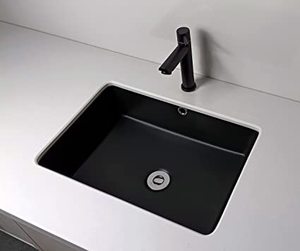 Lavabo rectangulaire en céramique blanc <span class=keywords><strong>et</strong></span> noir moderne de luxe Chaozhou, 3 ans CUPC, <span class=keywords><strong>sous</strong></span> plan, capacité de 12 L, lavabo de salle de bain avec armoire - Product Image 6