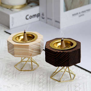 Brûleur à Bakhoor en bois artisanal écologique de qualité supérieure, porte-encens avec plateau en laiton, décoratif, parfum d'oud arabe, parfum d'ambiance pour la maison - Product Image 3