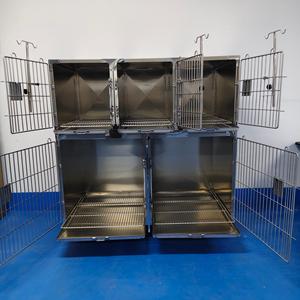 Veterinaire kwaliteit 5-delige hondenkooi van roestvrij staal met wielen, ademend & duurzaam hondenverblijf - Product Image 2