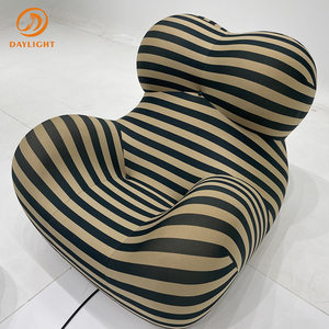 Wholesale Stylist Replicate Brand Fancy Colored Stripe Fabric <strong>Sofa</strong> Leisure Chairs Sets <strong>Funky</strong> Furnitures for French - Product Image 3