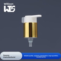24 pompes à lotion électroplaquées or aluminium, à pression, avec interrupteur gauche-droite, pour flacons à bec de canard externe à ressort