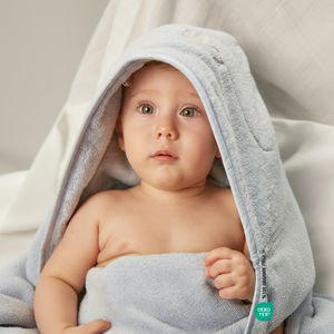 Ensemble de serviettes de bain à capuche en coton biologique pour bébé Essuie-mains et draps de bain brodés - Product Image 1