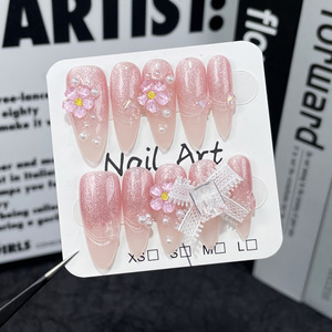 Nuevo Producto Lanzado, <span class=keywords><strong>Uñas</strong></span> Decoradas con Serpiente <span class=keywords><strong>Rosa</strong></span> <span class=keywords><strong>y</strong></span> Estrellas Celestiales Grabadas en Plata, Hechas a Mano - Product Image 5