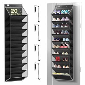10 Tier Space Saving Heavy Duty Hanging <b>Storage</b> <b>Rack</b> Over the Door Organizer Holds 20+ Pairs of Footwear Boots Sneakers - Product Image 1