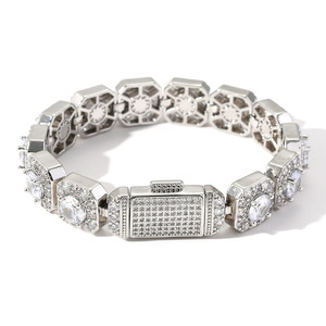 BES personalizado 13mm 925 plata esterlina morganita hielo azúcar cadena collar cubano fiesta moda Hip-hop joyería - Product Image 2