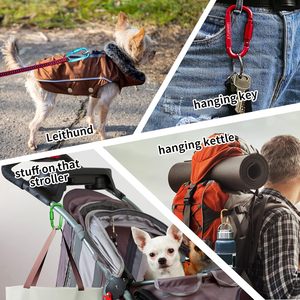 คาราไบเนอร์คลิปอะลูมิเนียมรูปตัว D พร้อมตัวล็อค แข็งแรง ทนทาน น้ำหนักเบา ชุดคาราไบเนอร์ขนาดใหญ่สำหรับตั้งแคมป์กลางแจ้ง พร้อมตัวล็อคแบบเกลียว - Product Image 5