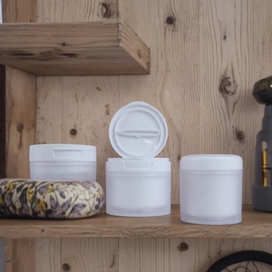 100g 120g 150g <b>Plastic</b> PP <b>Jars</b> Frosted Cosmetic Cream Container with Spoon Cotton Pads <b>Jar</b> with Tweezers - Product Image 2