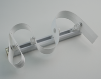 Rail de rideau long en alliage d'aluminium robuste de petite taille avec glissières en S – Tringles à rideaux haut de gamme pour baptême