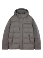 2023 noir Polyester hommes veste col montant fermeture à glissière chaud compressible couleur unie automne hiver Style haute vêtements de plein air