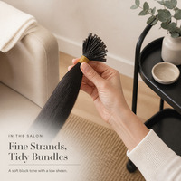 Extensions de cheveux lisses noirs doux, bordés, adaptés pour la présentation en salon ou par les modèles