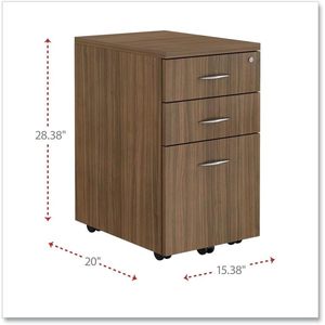 Archivador Móvil Alera Valencia Series con 3 Cajones, Acabado Nogal, 15.88 x 20.5 x 15.88, para Uso en Oficina - Product Image 4