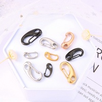 10 pièces/lot acier inoxydable en forme de D mousqueton boucle porte-clés suspendu fermoir connecteur Clips mousqueton crochets pour la fabrication de bijoux à bricoler soi-même