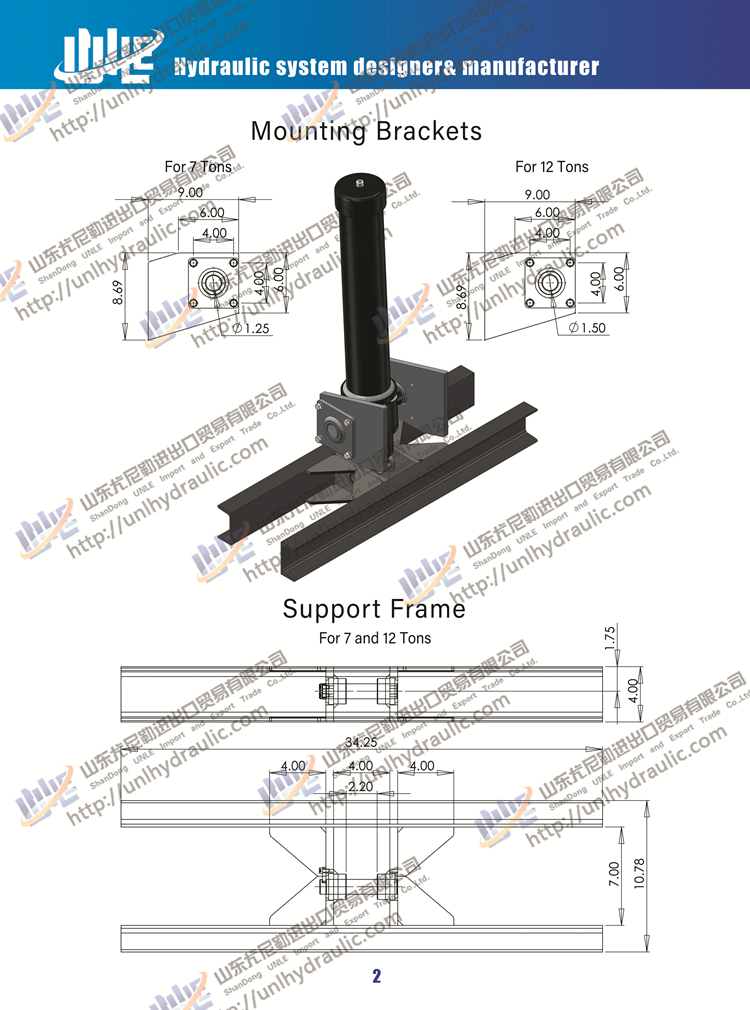 Heavy Duty Linear Actuator Telescopic Dump Trailer Kit Hydraulic Cylinder