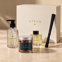 AIKUN Ensemble de diffuseurs de parfum et bougies parfumées personnalisées OEM, respectueux de la sécurité et de l'environnement, pour un cadeau de pendaison de crémaillère
