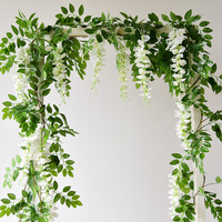 Fleurs de glycines artificielles, décoration de mariage, couronne suspendue, DIY, pour le bureau, jardin familial