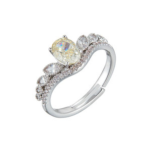 Crown Shaped Open Ring Micro Pave Zircon Ice Flower Cut Adjustable Index Finger Ring Gift Jewelry - Product Image 5