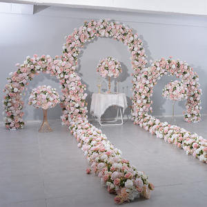 Arche de fleurs en soie pour mariage, arrangement d'arche de mariage artificielle avec structure métallique, décoration d'événements - Product Image 2