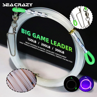 Ligne de pêche Big Game Leader 150LB 200LB 300LB Mono Shock Leader avec émerillon à roulement en acier inoxydable pour la pêche à la traîne en haute mer