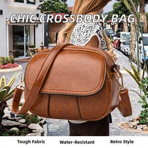 Elegante bolso bandolera circular de piel auténtica de alta calidad con cremallera para invierno y otoño. - Product Image 2