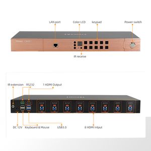 Commutateur KVM HDMI 8 ports ODM Montage en rack 4K 60HZ Prise en charge de la numérisation automatique EDID USB 3.0 Touche de raccourci Contrôle IP RS232 pour la gestion des serveurs - Product Image 2