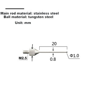 Altimetro sonda a sfera, sonda manometro, penna di misurazione micrometrica, M2.5/# 4-48UNF, sonda a sfera rubino, sonda a sfera in carburo di tungsteno - Product Image 5