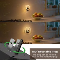 Lampes de nuit LED LOHAS en acrylique décoratives 180 °   Veilleuse rotative à intensité variable pour chambre à coucher et salle de bain