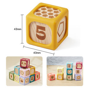 <span class=keywords><strong>Cube</strong></span> éducatif en <span class=keywords><strong>bois</strong></span> de silicone, blocs empilables, jouets pour bébés, construction d'enfant, ensemble de blocs souples en silicone - Product Image 6