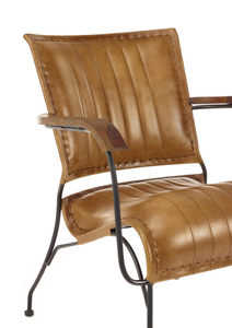 Chaise de salle à manger au design moderne en cuir tanné Mobilier de bureau et de salon en bois massif simple pour la maison ou l'hôtel - Product Image 4