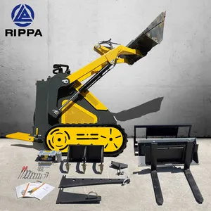 Çin inşaat makineleri Skid nokta dönüşlü yükleyici bahçe Mini sürgülü yükleyici küçük Skid Steer Mini yükleyici