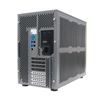 Station de travail AI 4GPU à refroidissement liquide, entièrement refroidie par liquide (GPU+CPU), alimentation EATX/3000W, 8 emplacements PCIe, baies HDD pour Cloud/AI/HPC