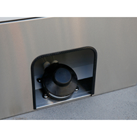 Évier portable en acier inoxydable à cuve unique avec robinet, finition brossée mate, roulettes à 2 roues, réservoir d'eau chaude, lavabo extérieur pour lavage des mains