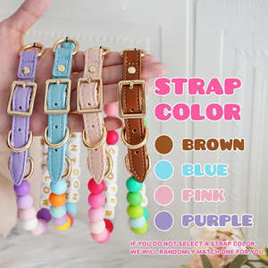 Collar para Perro con Cuentas, Collar de Cuero para Mascotas con Hebilla Ajustable, Collar Personalizado con Nombre de Perro en Color, Venta al por Mayor - Product Image 2