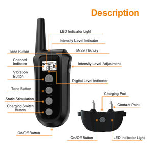 고급 330 야드 원격 진동 애완 동물 칼라 중지 훈련 칼라 충격 개 원격 트레이너 칼라 - Product Image 3