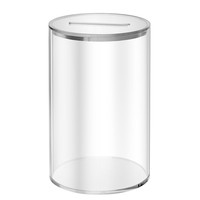 Vente en gros Banque ronde en acrylique pour enfants Banque transparente transfrontalière avec couvercle Présentoir Tirelires Économiser de l'argent