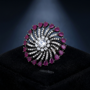 Anillo Clásico Americano con Circonitas Cúbicas de Corte Princesa y Baño Negro 417257, Joyería Hecha a Mano, Sin Níquel ni Plomo, Exportador de India - Product Image 3
