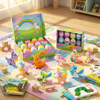 Créez votre ensemble d'œufs surprise à construire en blocs Licorne, 10 pièces, figurine Pégase en briques, boîte mystère, cadeau de Pâques à faire soi-même