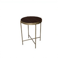 Table ronde intelligente de luxe moderne en fer avec plateau en cuir véritable, meuble polyvalent en métal pour salon, table d'appoint, lecture dans la chambre
