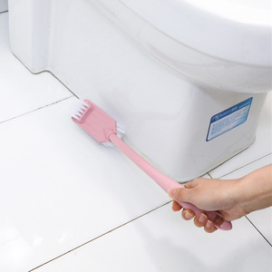 Toilet Brush Set With Base Long Handle Soft Bristle Rectangular Ergonomic Design Nordic Colors Bathroom Cleaning Tool - Product Image 2