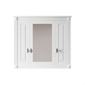 Botiquín de Pared Blanco con Puerta Espejada, Almacenamiento para Baño, Diseño Tradicional, Marco de Madera, Espejo Antivaho - Product Image 1