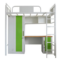 Lit double avec cadre, dortoir universitaire, hôtel, chambre à coucher, dortoir, lits superposés pour enfants